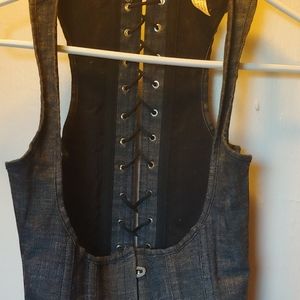 Grey Gray corset lace up for back